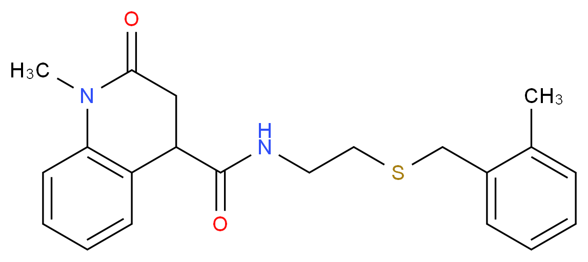 1-methyl-N-{2-[(2-methylbenzyl)thio]ethyl}-2-oxo-1,2,3,4-tetrahydroquinoline-4-carboxamide_Molecular_structure_CAS_)