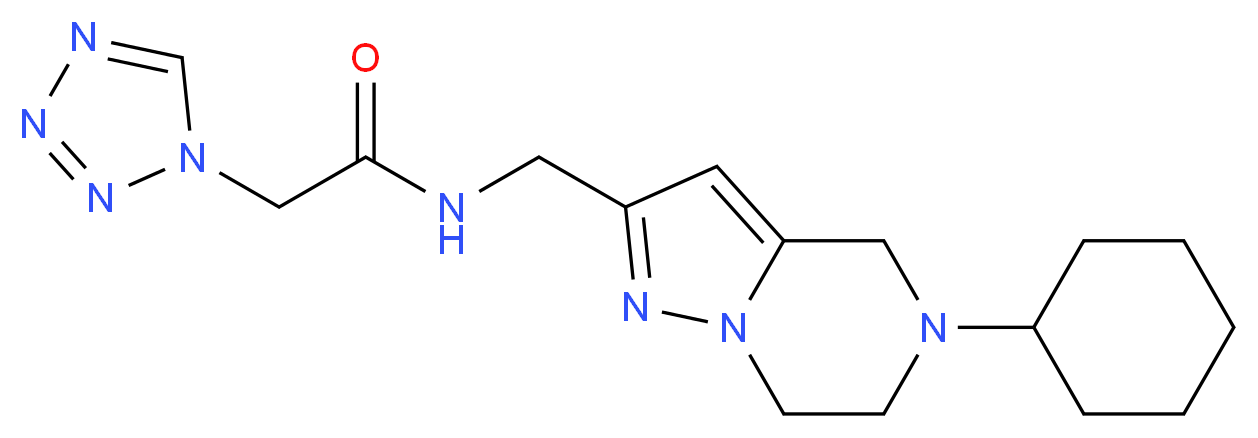 N-[(5-cyclohexyl-4,5,6,7-tetrahydropyrazolo[1,5-a]pyrazin-2-yl)methyl]-2-(1H-tetrazol-1-yl)acetamide_Molecular_structure_CAS_)