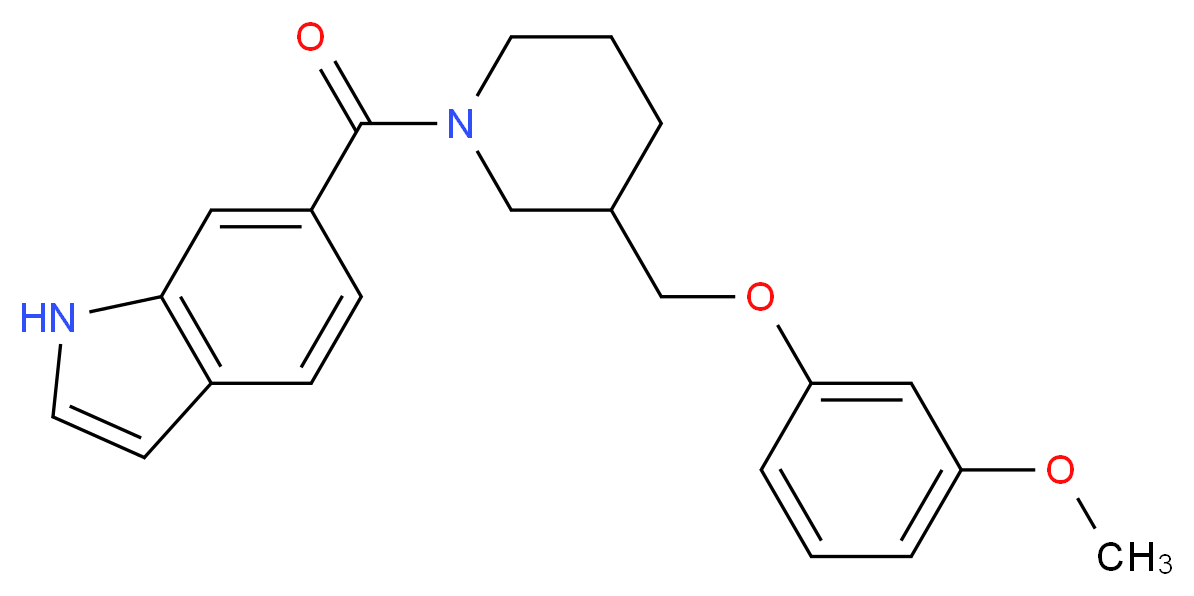 6-({3-[(3-methoxyphenoxy)methyl]-1-piperidinyl}carbonyl)-1H-indole_Molecular_structure_CAS_)