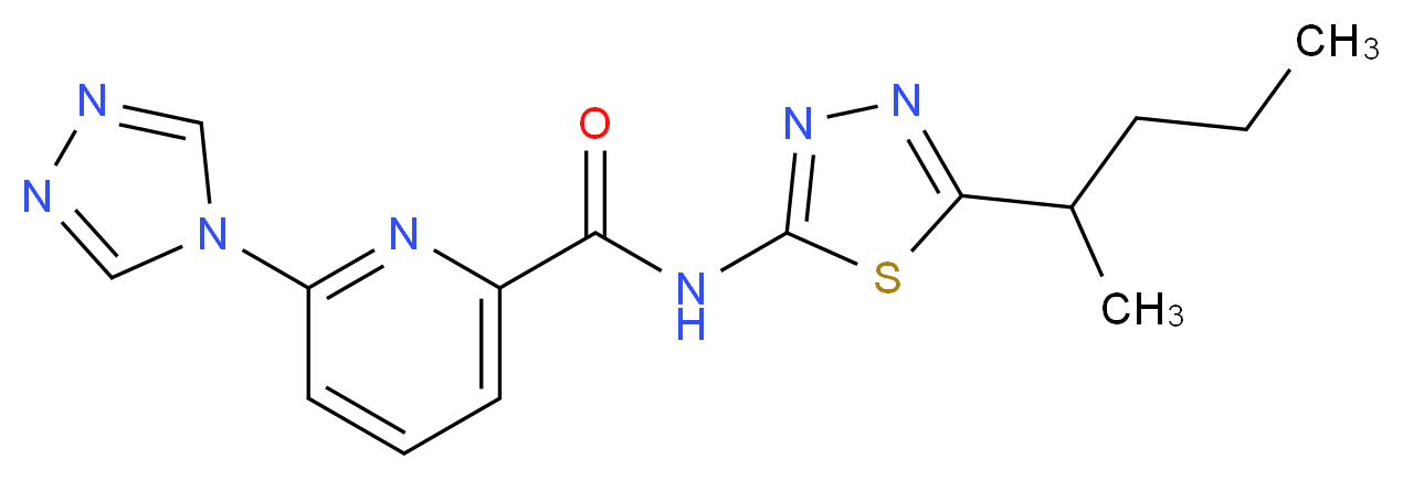 N-[5-(1-methylbutyl)-1,3,4-thiadiazol-2-yl]-6-(4H-1,2,4-triazol-4-yl)pyridine-2-carboxamide_Molecular_structure_CAS_)