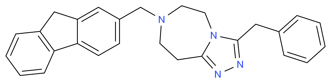 3-benzyl-7-(9H-fluoren-2-ylmethyl)-6,7,8,9-tetrahydro-5H-[1,2,4]triazolo[4,3-d][1,4]diazepine_Molecular_structure_CAS_)