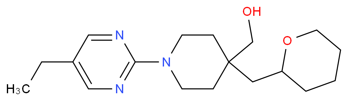 [1-(5-ethylpyrimidin-2-yl)-4-(tetrahydro-2H-pyran-2-ylmethyl)piperidin-4-yl]methanol_Molecular_structure_CAS_)