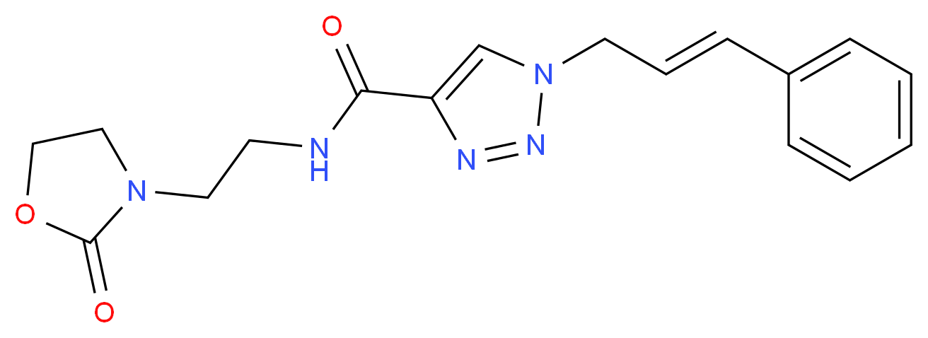 N-[2-(2-oxo-1,3-oxazolidin-3-yl)ethyl]-1-[(2E)-3-phenyl-2-propen-1-yl]-1H-1,2,3-triazole-4-carboxamide_Molecular_structure_CAS_)