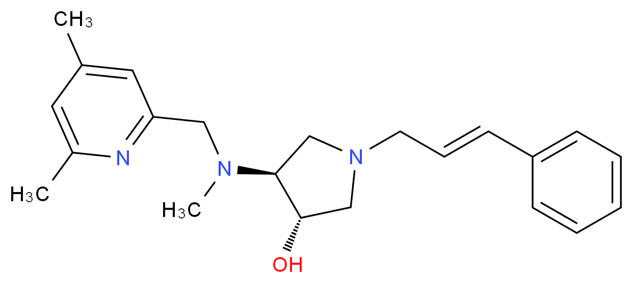 (3S*,4S*)-4-[[(4,6-dimethyl-2-pyridinyl)methyl](methyl)amino]-1-[(2E)-3-phenyl-2-propen-1-yl]-3-pyrrolidinol_Molecular_structure_CAS_)