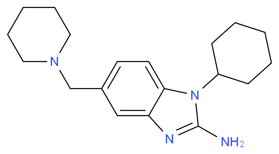 1-cyclohexyl-5-(1-piperidinylmethyl)-1h-benzimidazol-2-amine_Molecular_structure_CAS_509094-07-9)