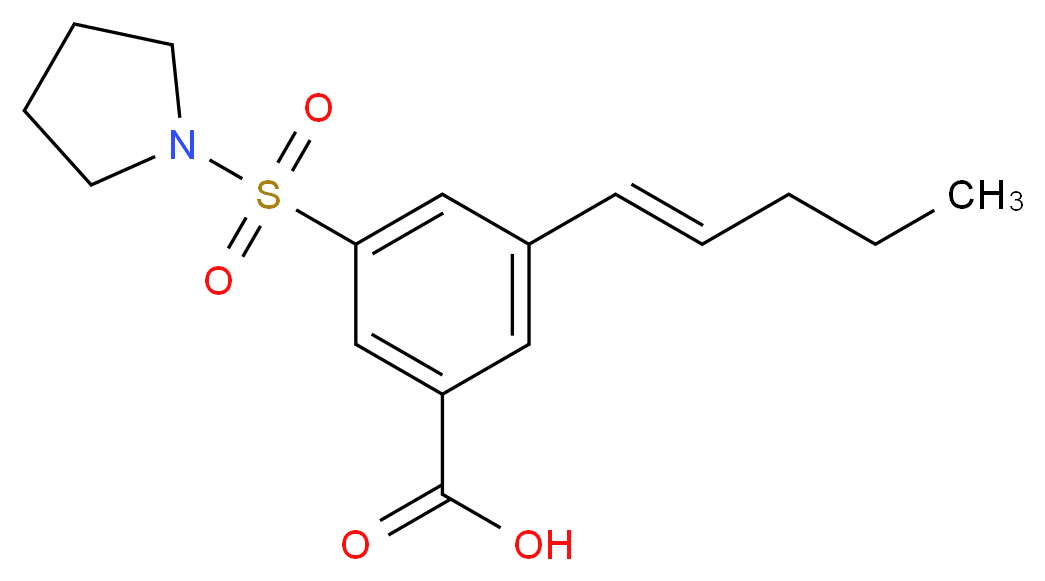 3-[(1E)-pent-1-en-1-yl]-5-(pyrrolidin-1-ylsulfonyl)benzoic acid_Molecular_structure_CAS_)