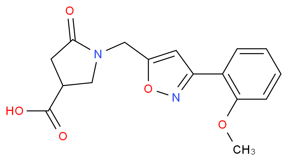 1-{[3-(2-methoxyphenyl)isoxazol-5-yl]methyl}-5-oxopyrrolidine-3-carboxylic acid_Molecular_structure_CAS_)