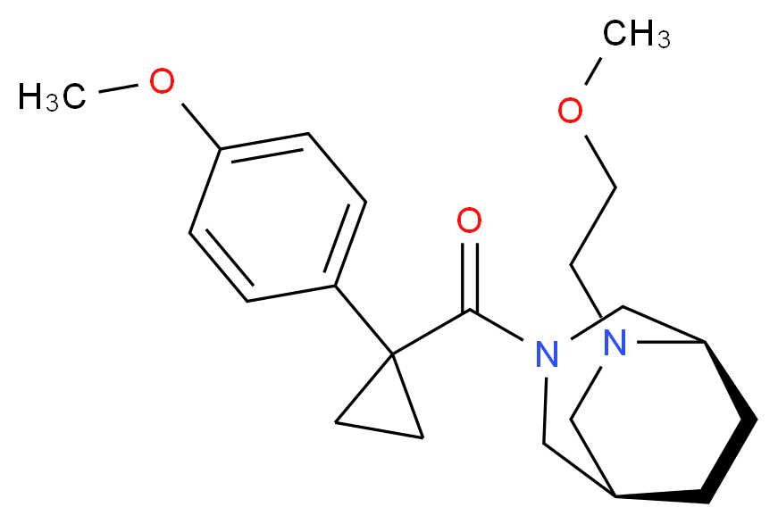 (1R*,5R*)-6-(2-methoxyethyl)-3-{[1-(4-methoxyphenyl)cyclopropyl]carbonyl}-3,6-diazabicyclo[3.2.2]nonane_Molecular_structure_CAS_)