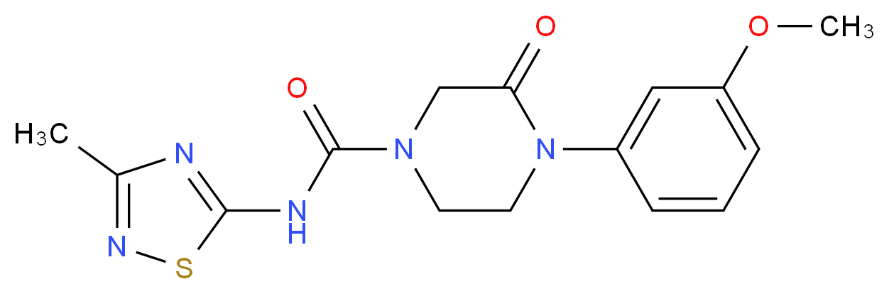 4-(3-methoxyphenyl)-N-(3-methyl-1,2,4-thiadiazol-5-yl)-3-oxopiperazine-1-carboxamide_Molecular_structure_CAS_)