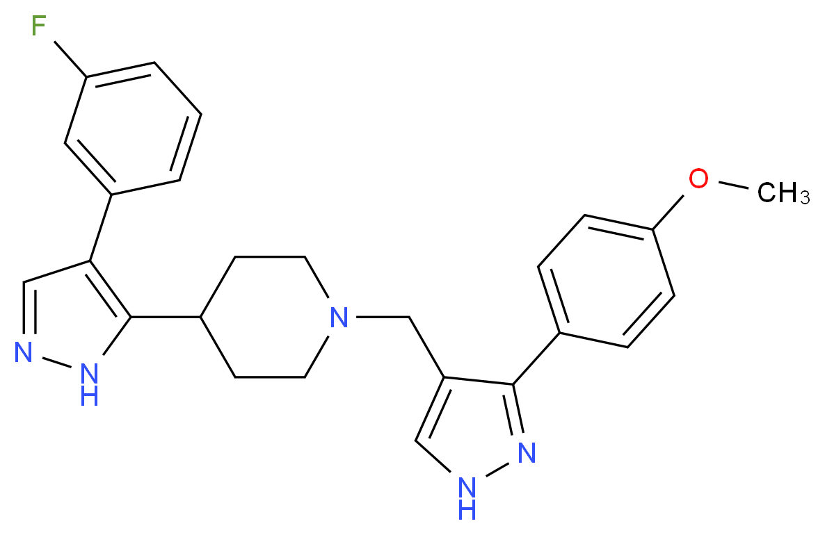 4-[4-(3-fluorophenyl)-1H-pyrazol-5-yl]-1-{[3-(4-methoxyphenyl)-1H-pyrazol-4-yl]methyl}piperidine_Molecular_structure_CAS_)