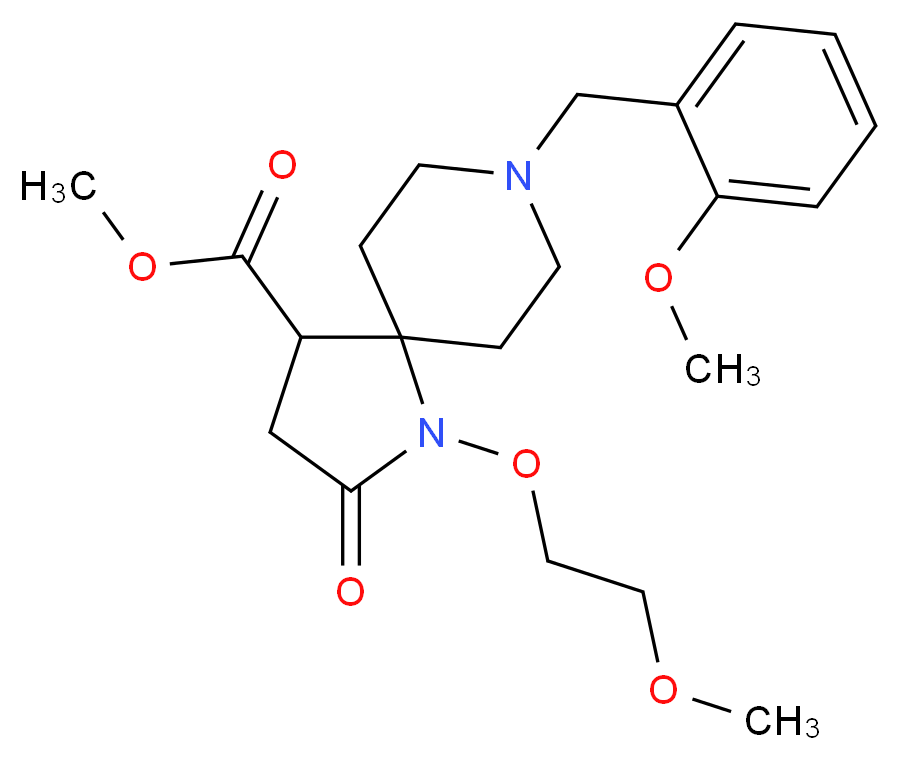 methyl 8-(2-methoxybenzyl)-1-(2-methoxyethoxy)-2-oxo-1,8-diazaspiro[4.5]decane-4-carboxylate_Molecular_structure_CAS_)
