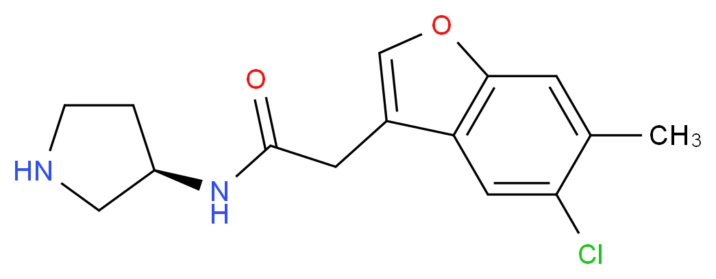 2-(5-chloro-6-methyl-1-benzofuran-3-yl)-N-[(3R)-pyrrolidin-3-yl]acetamide_Molecular_structure_CAS_)
