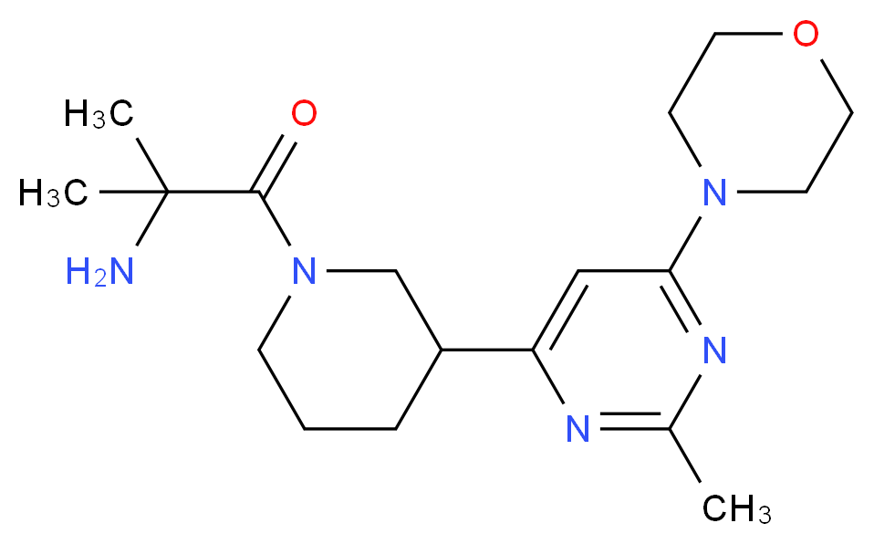 (1,1-dimethyl-2-{3-[2-methyl-6-(4-morpholinyl)-4-pyrimidinyl]-1-piperidinyl}-2-oxoethyl)amine_Molecular_structure_CAS_)