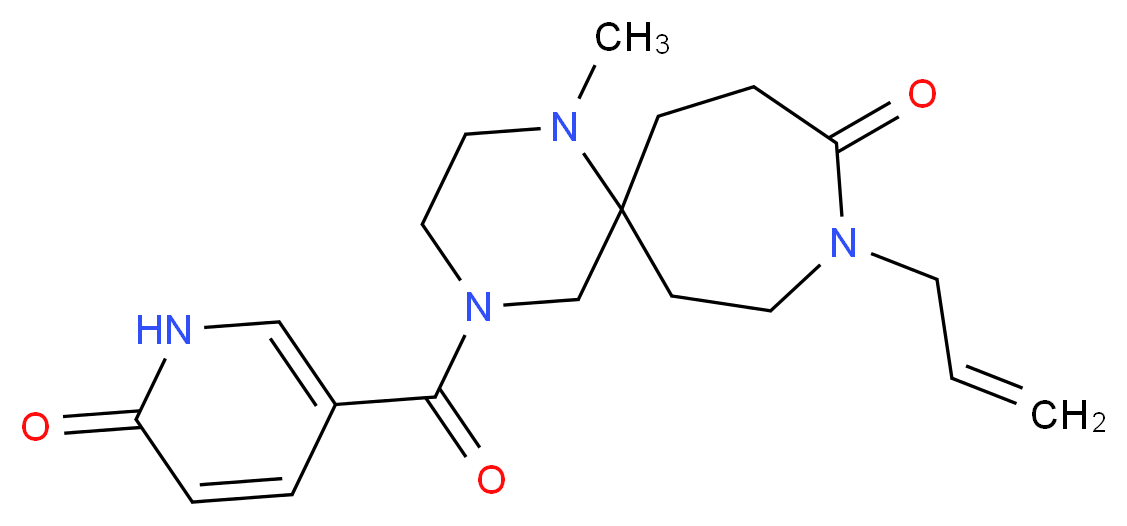 9-allyl-1-methyl-4-[(6-oxo-1,6-dihydro-3-pyridinyl)carbonyl]-1,4,9-triazaspiro[5.6]dodecan-10-one_Molecular_structure_CAS_)