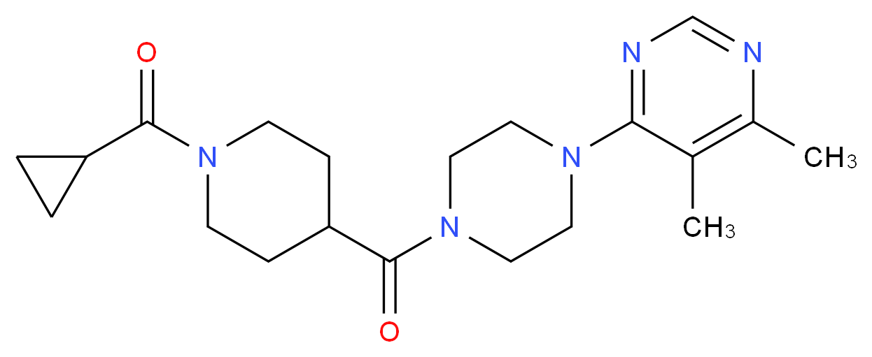 4-(4-{[1-(cyclopropylcarbonyl)-4-piperidinyl]carbonyl}-1-piperazinyl)-5,6-dimethylpyrimidine_Molecular_structure_CAS_)