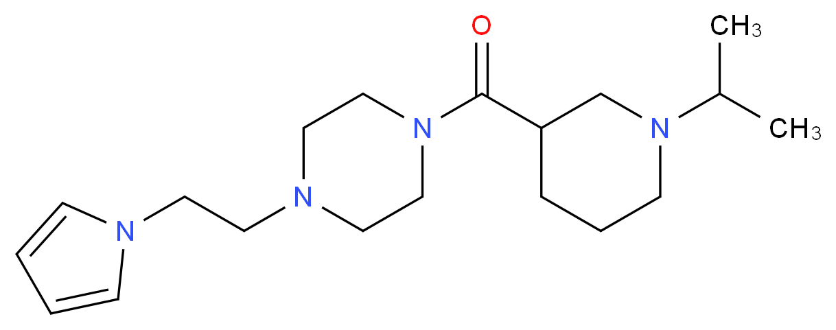 1-[(1-isopropyl-3-piperidinyl)carbonyl]-4-[2-(1H-pyrrol-1-yl)ethyl]piperazine_Molecular_structure_CAS_)