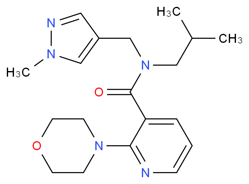 N-isobutyl-N-[(1-methyl-1H-pyrazol-4-yl)methyl]-2-morpholin-4-ylnicotinamide_Molecular_structure_CAS_)