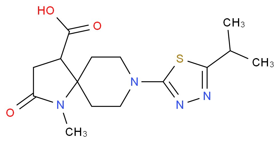 8-(5-isopropyl-1,3,4-thiadiazol-2-yl)-1-methyl-2-oxo-1,8-diazaspiro[4.5]decane-4-carboxylic acid_Molecular_structure_CAS_)