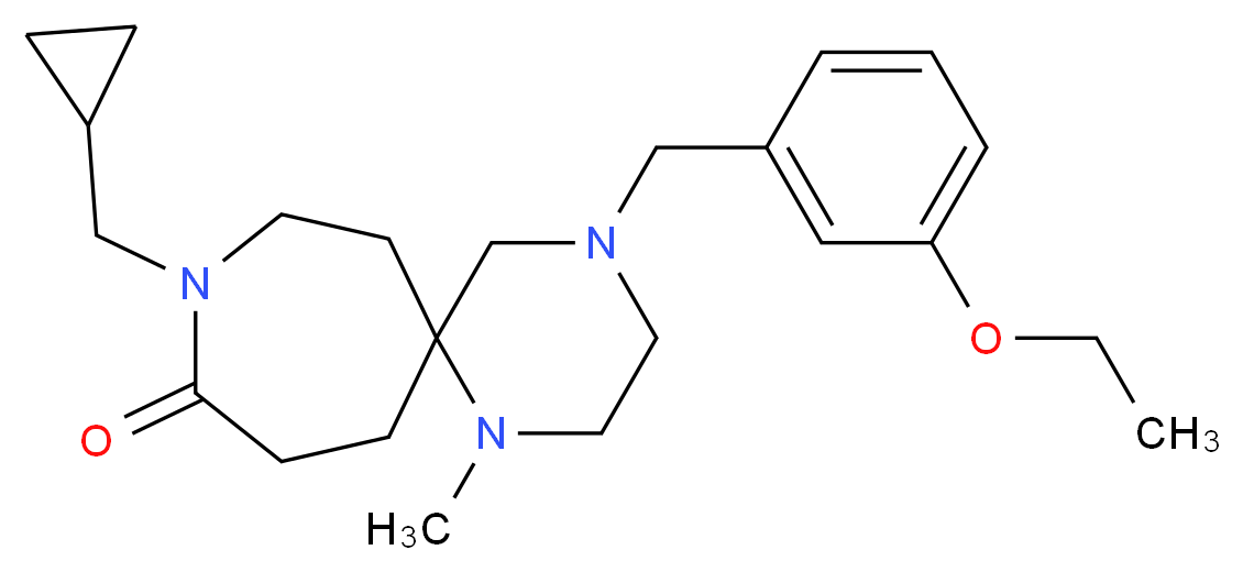 9-(cyclopropylmethyl)-4-(3-ethoxybenzyl)-1-methyl-1,4,9-triazaspiro[5.6]dodecan-10-one_Molecular_structure_CAS_)