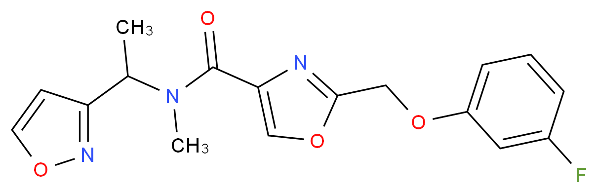2-[(3-fluorophenoxy)methyl]-N-[1-(3-isoxazolyl)ethyl]-N-methyl-1,3-oxazole-4-carboxamide_Molecular_structure_CAS_)