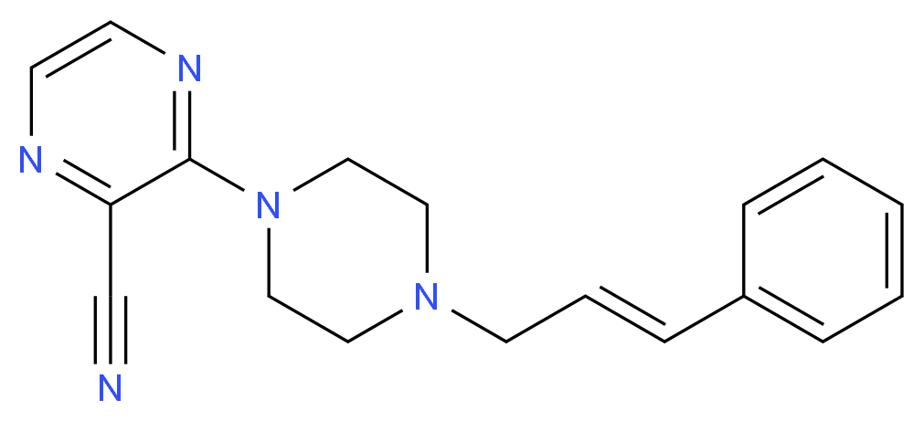 3-{4-[(2E)-3-phenylprop-2-en-1-yl]piperazin-1-yl}pyrazine-2-carbonitrile_Molecular_structure_CAS_)