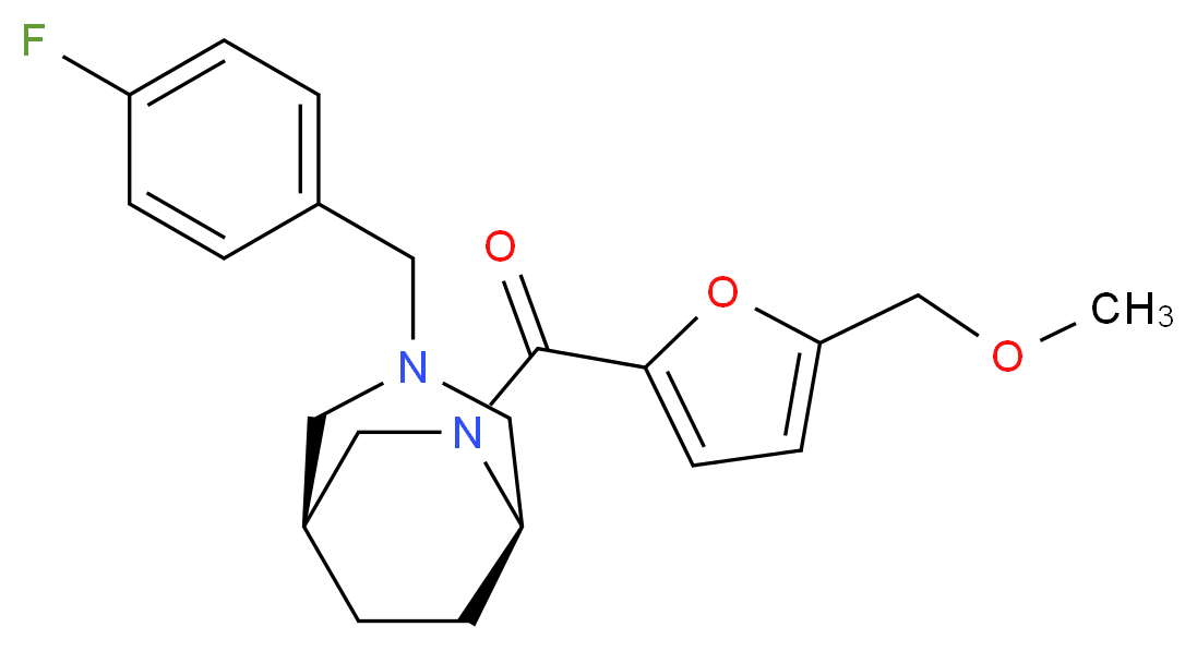 (1S*,5R*)-3-(4-fluorobenzyl)-6-[5-(methoxymethyl)-2-furoyl]-3,6-diazabicyclo[3.2.2]nonane_Molecular_structure_CAS_)
