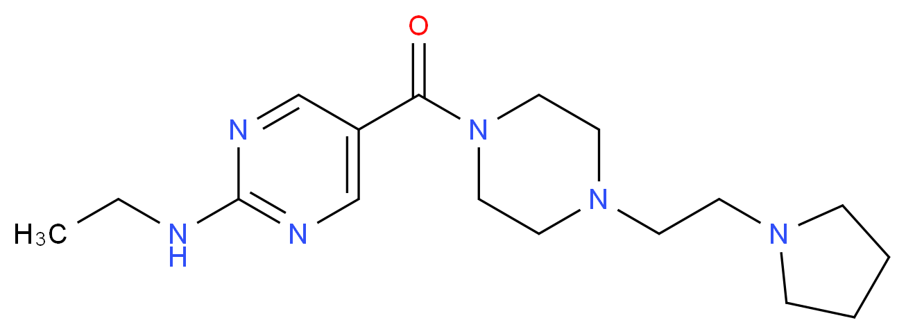 N-ethyl-5-({4-[2-(1-pyrrolidinyl)ethyl]-1-piperazinyl}carbonyl)-2-pyrimidinamine_Molecular_structure_CAS_)