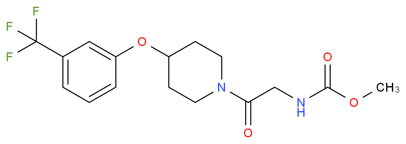methyl (2-oxo-2-{4-[3-(trifluoromethyl)phenoxy]-1-piperidinyl}ethyl)carbamate (non-preferred name)_Molecular_structure_CAS_)