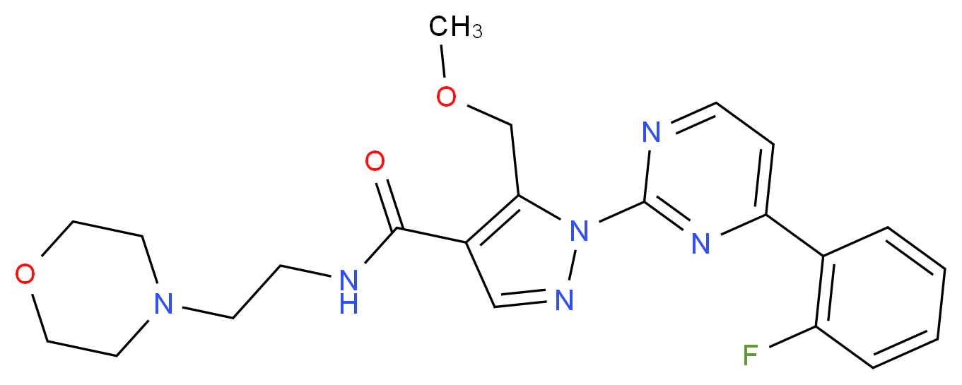 1-[4-(2-fluorophenyl)-2-pyrimidinyl]-5-(methoxymethyl)-N-[2-(4-morpholinyl)ethyl]-1H-pyrazole-4-carboxamide_Molecular_structure_CAS_)