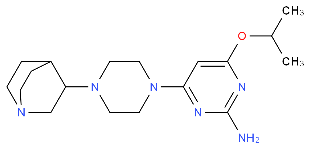 4-[4-(1-azabicyclo[2.2.2]oct-3-yl)-1-piperazinyl]-6-isopropoxy-2-pyrimidinamine_Molecular_structure_CAS_)
