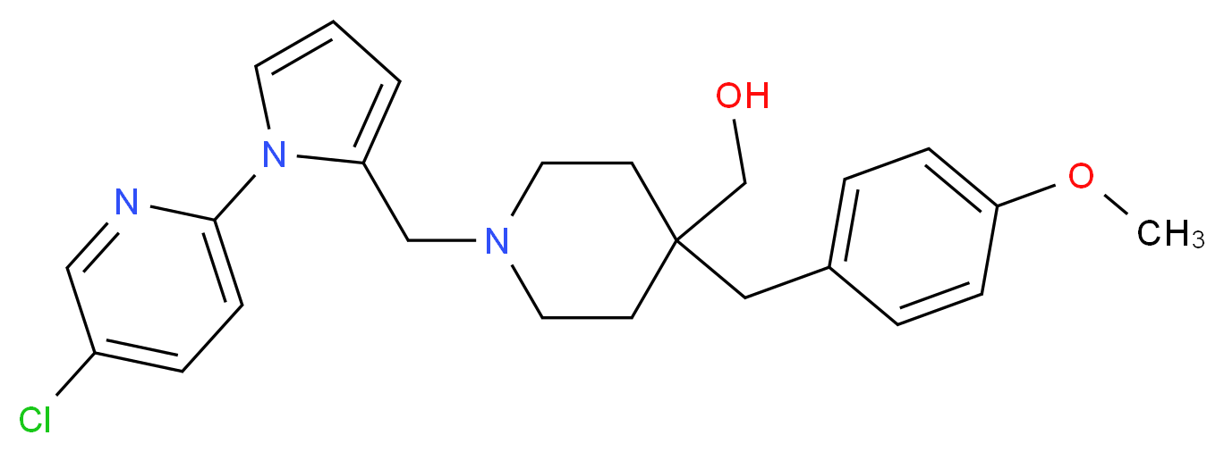 [1-{[1-(5-chloro-2-pyridinyl)-1H-pyrrol-2-yl]methyl}-4-(4-methoxybenzyl)-4-piperidinyl]methanol_Molecular_structure_CAS_)