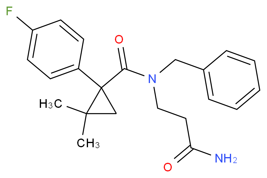 N~3~-benzyl-N~3~-{[1-(4-fluorophenyl)-2,2-dimethylcyclopropyl]carbonyl}-beta-alaninamide_Molecular_structure_CAS_)