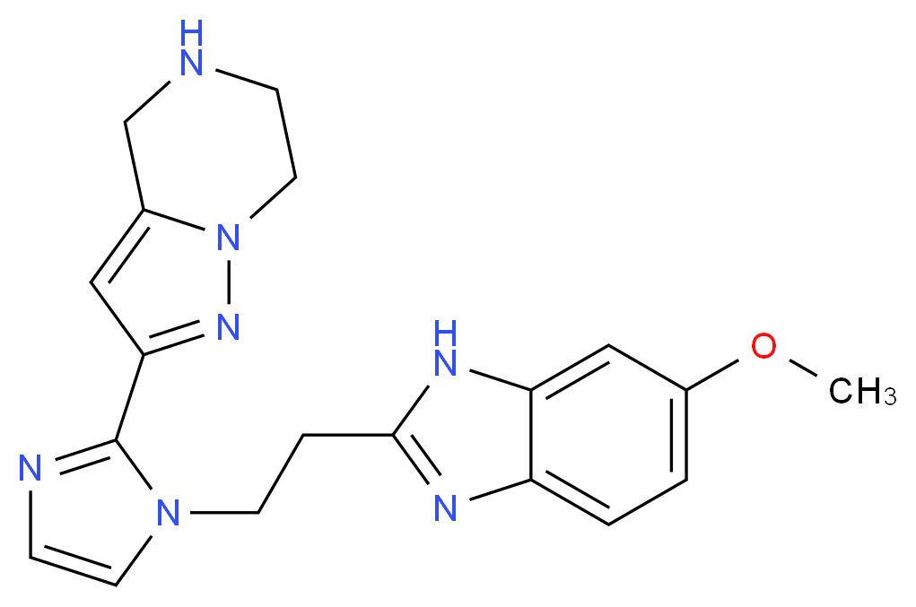 2-{1-[2-(6-methoxy-1H-benzimidazol-2-yl)ethyl]-1H-imidazol-2-yl}-4,5,6,7-tetrahydropyrazolo[1,5-a]pyrazine_Molecular_structure_CAS_)