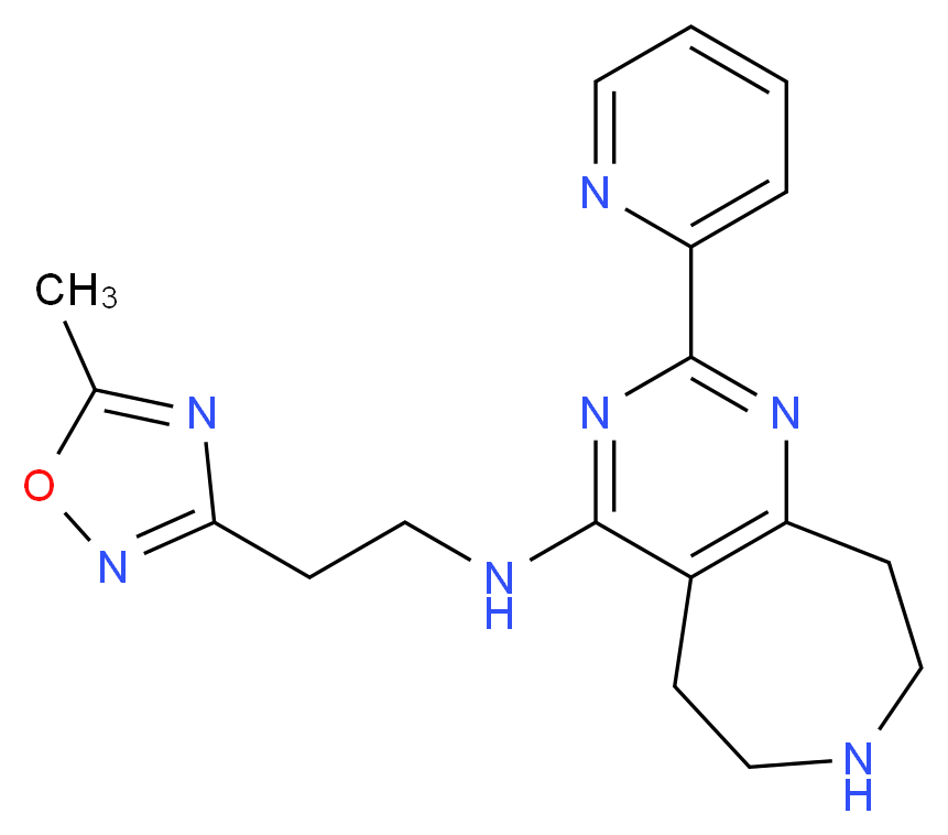 N-[2-(5-methyl-1,2,4-oxadiazol-3-yl)ethyl]-2-pyridin-2-yl-6,7,8,9-tetrahydro-5H-pyrimido[4,5-d]azepin-4-amine_Molecular_structure_CAS_)