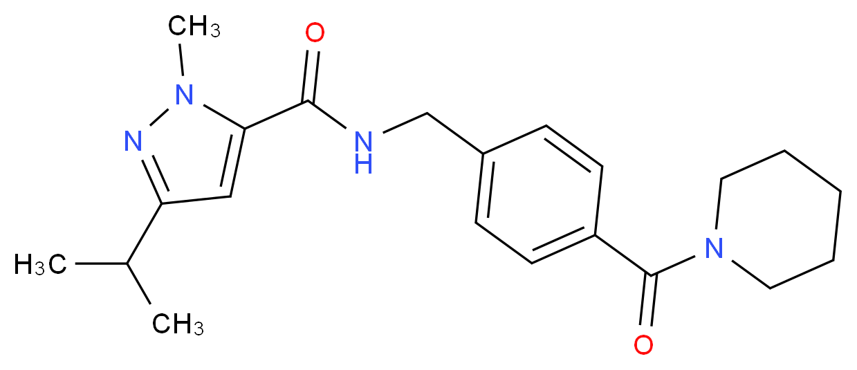 3-isopropyl-1-methyl-N-[4-(1-piperidinylcarbonyl)benzyl]-1H-pyrazole-5-carboxamide_Molecular_structure_CAS_)