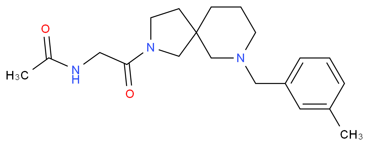 N-{2-[7-(3-methylbenzyl)-2,7-diazaspiro[4.5]dec-2-yl]-2-oxoethyl}acetamide_Molecular_structure_CAS_)