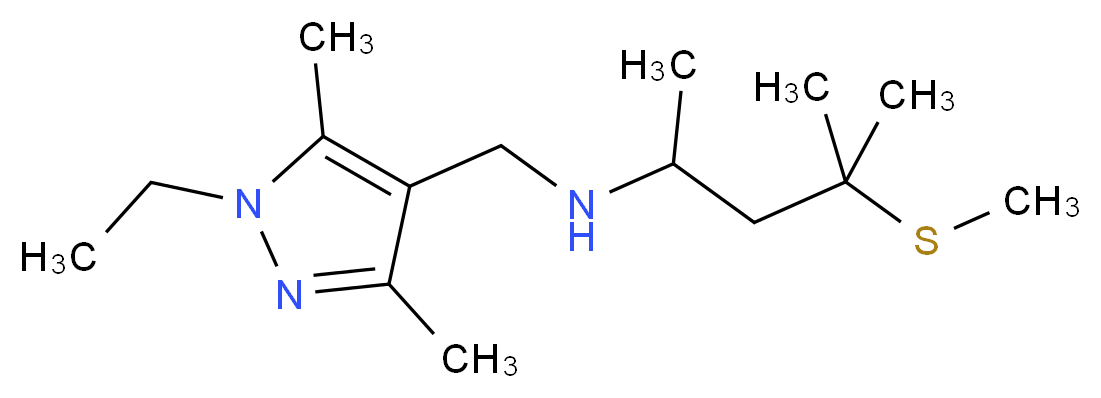 N-[(1-ethyl-3,5-dimethyl-1H-pyrazol-4-yl)methyl]-4-methyl-4-(methylthio)pentan-2-amine_Molecular_structure_CAS_)