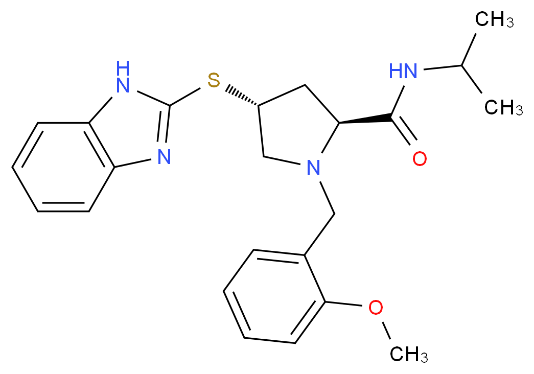 (4R)-4-(1H-benzimidazol-2-ylthio)-N-isopropyl-1-(2-methoxybenzyl)-L-prolinamide_Molecular_structure_CAS_)