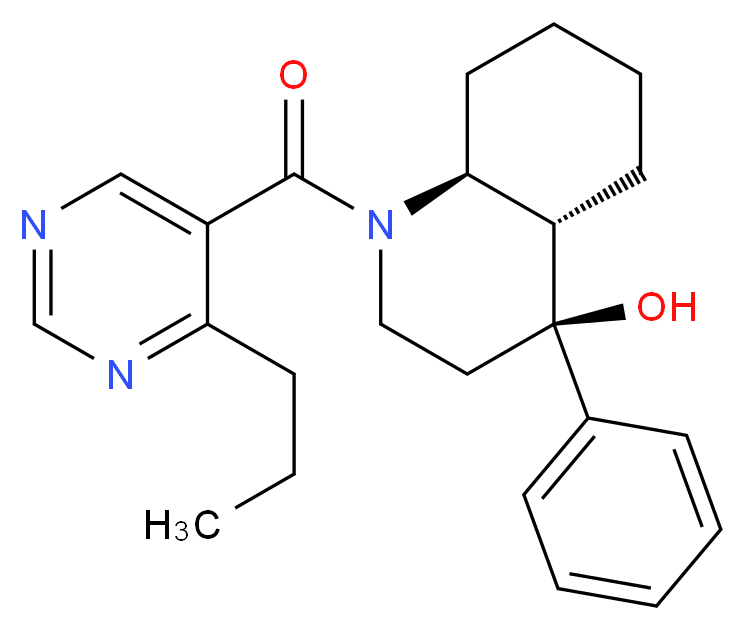 (4S*,4aS*,8aS*)-4-phenyl-1-[(4-propyl-5-pyrimidinyl)carbonyl]decahydro-4-quinolinol_Molecular_structure_CAS_)