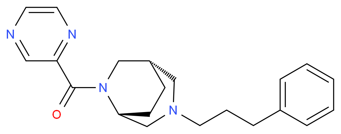 (1S*,5R*)-3-(3-phenylpropyl)-6-(pyrazin-2-ylcarbonyl)-3,6-diazabicyclo[3.2.2]nonane_Molecular_structure_CAS_)