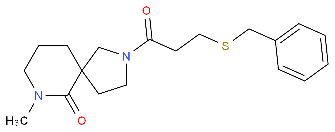 2-[3-(benzylthio)propanoyl]-7-methyl-2,7-diazaspiro[4.5]decan-6-one_Molecular_structure_CAS_)