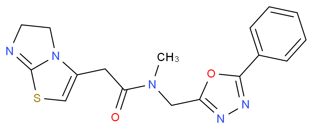2-(5,6-dihydroimidazo[2,1-b][1,3]thiazol-3-yl)-N-methyl-N-[(5-phenyl-1,3,4-oxadiazol-2-yl)methyl]acetamide_Molecular_structure_CAS_)
