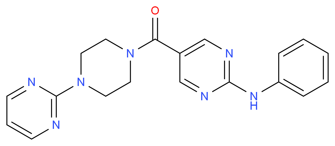 N-phenyl-5-[(4-pyrimidin-2-ylpiperazin-1-yl)carbonyl]pyrimidin-2-amine_Molecular_structure_CAS_)