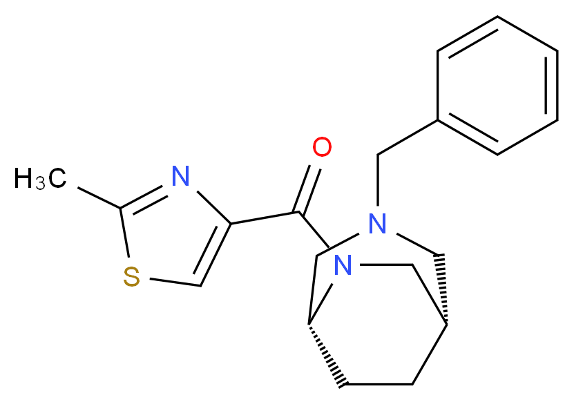 (1S*,5R*)-3-benzyl-6-[(2-methyl-1,3-thiazol-4-yl)carbonyl]-3,6-diazabicyclo[3.2.2]nonane_Molecular_structure_CAS_)
