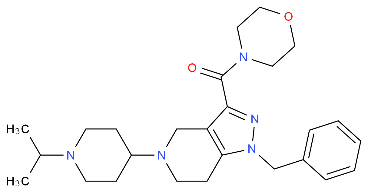 1-benzyl-5-(1-isopropyl-4-piperidinyl)-3-(4-morpholinylcarbonyl)-4,5,6,7-tetrahydro-1H-pyrazolo[4,3-c]pyridine_Molecular_structure_CAS_)