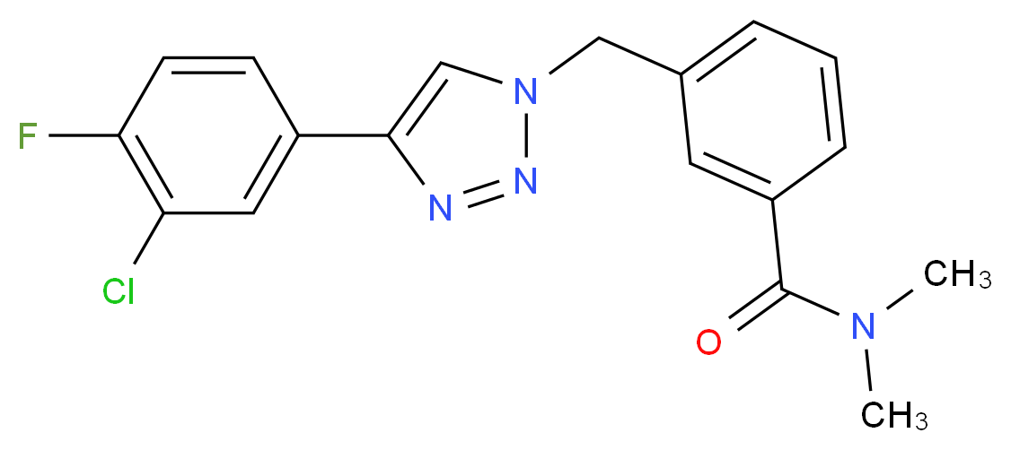 3-{[4-(3-chloro-4-fluorophenyl)-1H-1,2,3-triazol-1-yl]methyl}-N,N-dimethylbenzamide_Molecular_structure_CAS_)