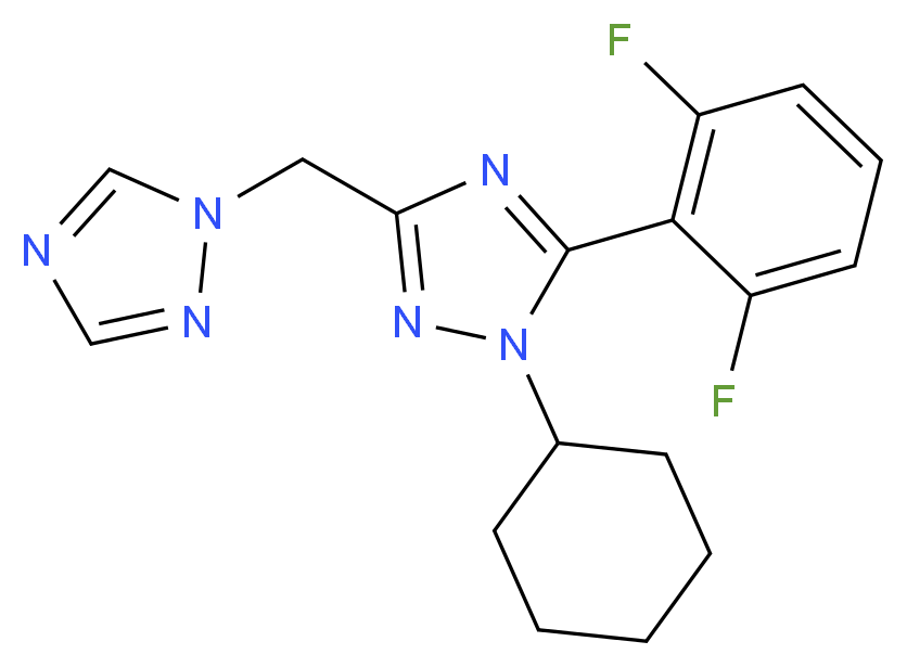 1-cyclohexyl-5-(2,6-difluorophenyl)-3-(1H-1,2,4-triazol-1-ylmethyl)-1H-1,2,4-triazole_Molecular_structure_CAS_)