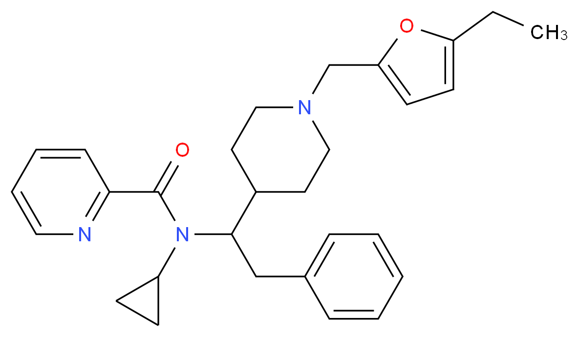 N-cyclopropyl-N-(1-{1-[(5-ethyl-2-furyl)methyl]-4-piperidinyl}-2-phenylethyl)-2-pyridinecarboxamide_Molecular_structure_CAS_)