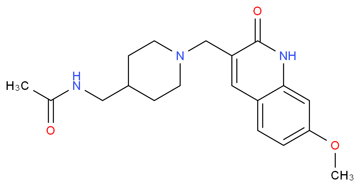 N-({1-[(7-methoxy-2-oxo-1,2-dihydroquinolin-3-yl)methyl]piperidin-4-yl}methyl)acetamide_Molecular_structure_CAS_)