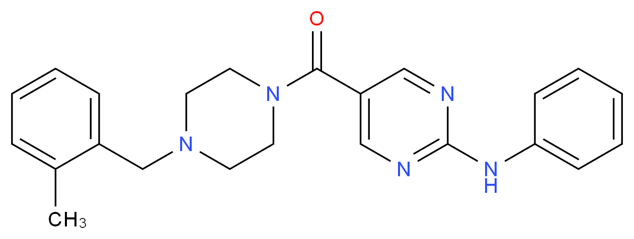 5-{[4-(2-methylbenzyl)-1-piperazinyl]carbonyl}-N-phenyl-2-pyrimidinamine_Molecular_structure_CAS_)